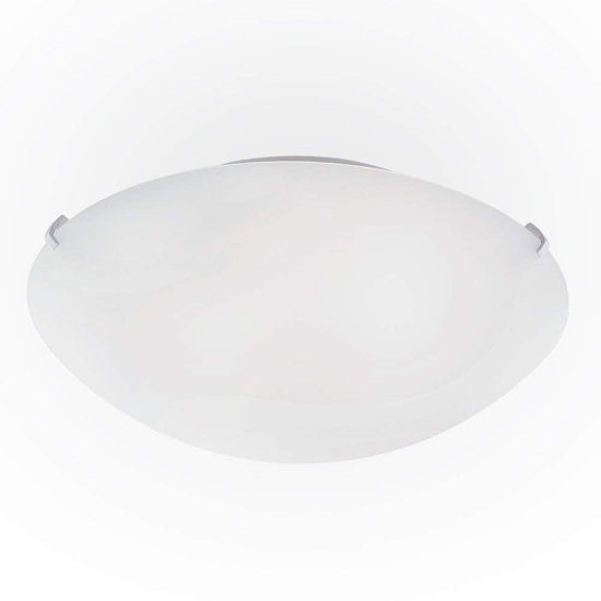 Simply pl1 plafoniera moderna 25cm rotonda vetro bianco ideal lux