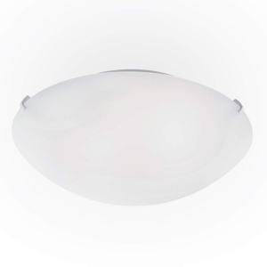 Ideal lux simply pl2 plafoniera moderna rotonda 30cm vetro bianco