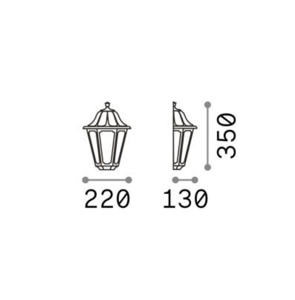 Dafne ap1 small applique lanterna classica per esterno bianca ip55 ideal lux