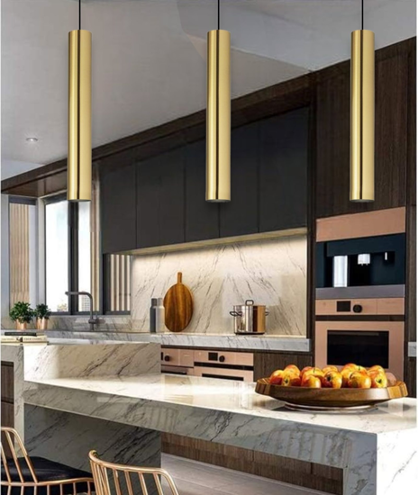 Look sp1 d06 lampada a sospensione ideal lux per isola cucina oro satinato