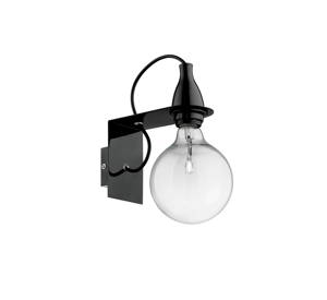 Minimal ap1 applique led 8w 3000k nero design lampadina trasparente ideal lux