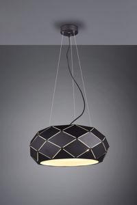 Lampadario per cucina moderna nero design rombi traforati