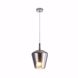 Lampada a sospensione vetro cromo design luce pendente