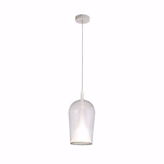 Lampada a sospensione moderna vetro design trasparente bianco