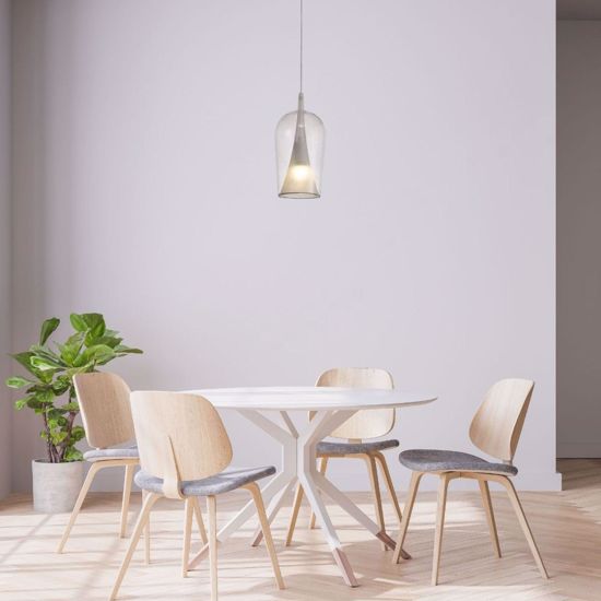 Lampada a sospensione moderna vetro design trasparente bianco