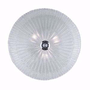 Ideal lux shell pl3 plafoniera cucina moderna rotonda vetro trasparente granigliato