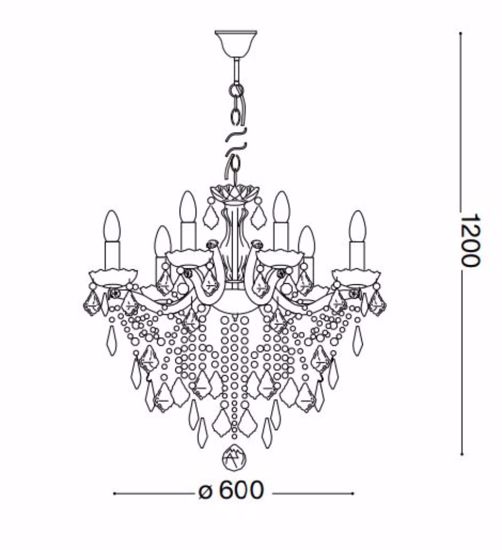 Florian sp6 ideal lux lampadario classico 6 bracci cristallo trasparente