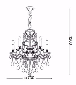 Gioconda sp8 lampadario classico per salone 8 luci oro e cristalli ideal lux