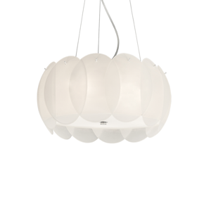 Ovalino sp5 lampadario per cucina moderna vetri bianco satinato ideal lux