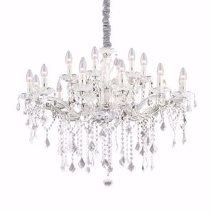 Florian sp18 ideal lux grande lampadario di cristallo classico 18 luci per salone