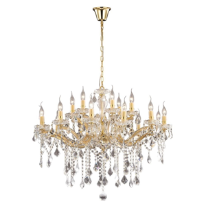 Florian sp18 lampadario da salone classico oro 18 luci ideal lux