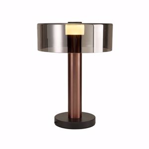 Lampada da tavolo design moderna oro rosa paralume acrilico