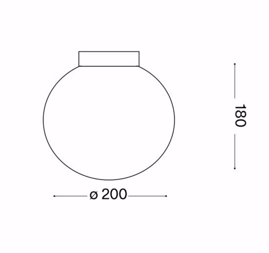 Mapa ap1 d20 ideal lux applique sfera vetro bianco da parete