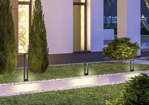 Lampione da esterno giardino design moderno antracite led cob 4,5w 3000k ip54