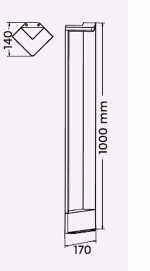 Lampione da giardino 100cm antracite moderno led smd 9w 3000k ip54
