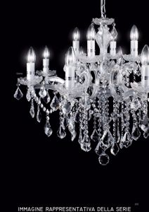 Florian sp12 grande lampadario classico cristallo trasparente ideal lux