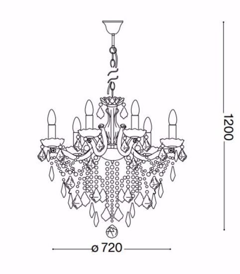 Florian sp12 ideal lux lampadario da salone classico 12 bracci cristallo e metallo oro