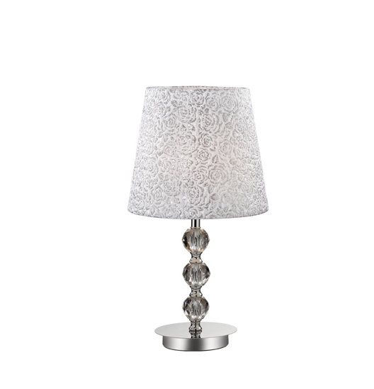 Le roy tl1 big lampada da tavolo per salotto paralume glitter argento ideal lux