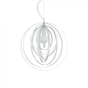 Lampadario metallo bianco per soggiorno cerchi disco sp1 ideal lux