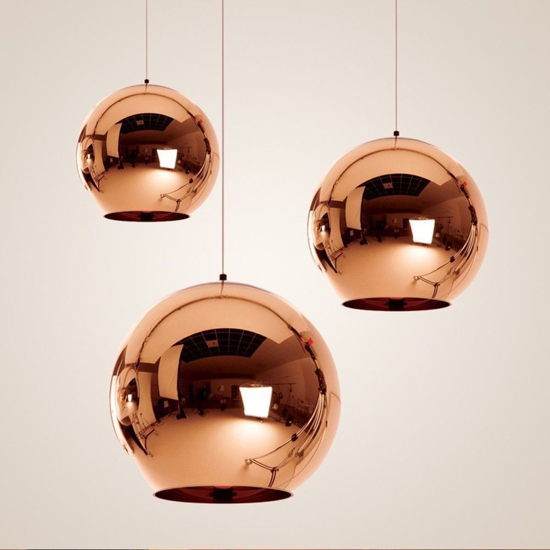 Nemo sp1 d40 ideal lux lampadario boccia di vetro rame specchiato