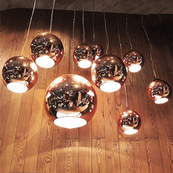 Nemo sp1 d40 ideal lux lampadario boccia di vetro rame specchiato