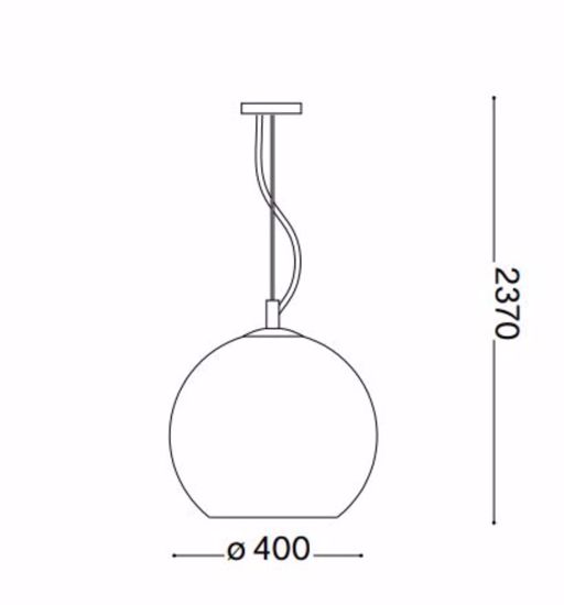 Nemo sp1 d40 ideal lux lampadario boccia di vetro rame specchiato
