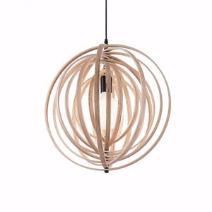 Ideal lux disco sp1 lampadario design moderno legno cerchi