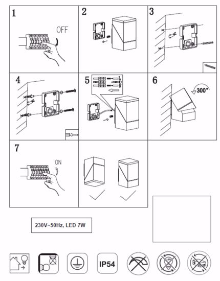 Applique antracite da esterno luce orientabile led smd 7w 3000k ip54