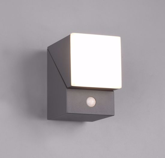 Applique grigia da esterno con sensore di movimento luce orientabile led 7w 3000k ip54