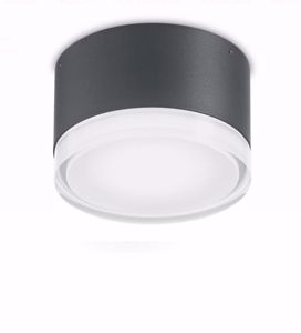 Urano pl1 small plafoniera da esterno antracite rotonda ip44 ideal lux