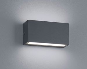 Applique da esterno rettangolare moderna antracite led 9w 3000k ip65