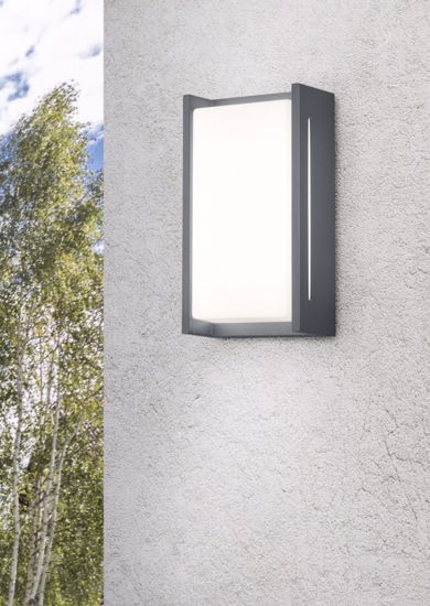 Applique da esterno balcone rettangolare antracite led 8w 3000k ip54