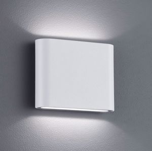 Applique led biemissione 5w 3000k per balcone moderna bianca ip54