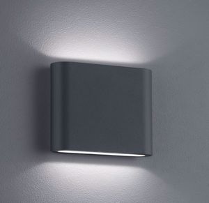 Applique da esterno ip54 moderna antracite led 5w 3000k biemissione