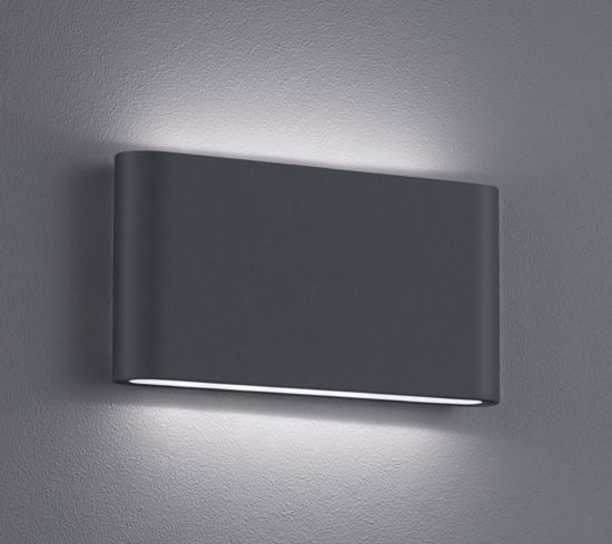 Applique rettangolare per balcone esterno led 9w 3000k ip54 antracite