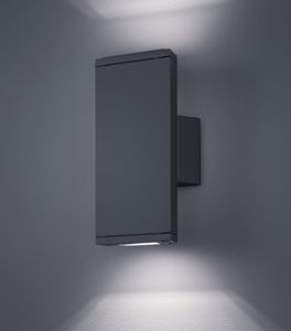 Applique da esterno doppia luce 6w 3000k ip54 moderna antracite