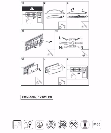 Applique da esterno biemissione antracite moderna led 9w 30000k ip65