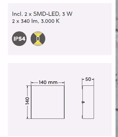 Applique antracite per esterni biemissione luce led 5w 3000k ip54