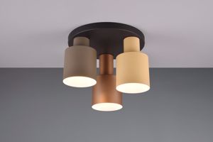 Plafoniera moderna design tre luci bicchieri di metallo colorati