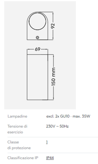 Applique bianco da esterno biemissione luce moderna ip44