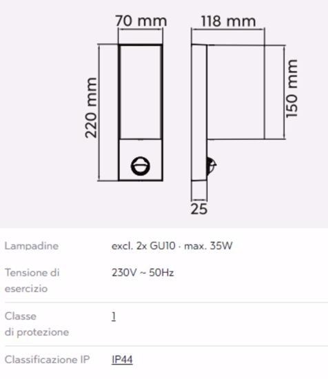 Applique antracite con sensore di movimento per esterno ip44 doppia illuminazione