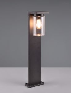 Lampione basso da giardino ip44 moderno nero sensore crepuscolare