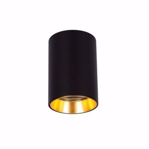 Faretto led cilindro nero oro da soffitto gu10