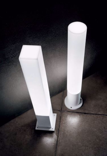 Ideal lux lampione da esterno edo pt1 round bianco cilindrico ip44