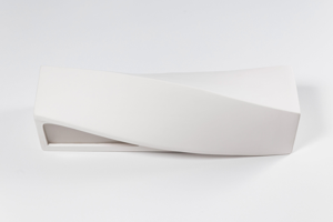 Applique di gesso bianco intrecciato 42cm pitturabile design moderna