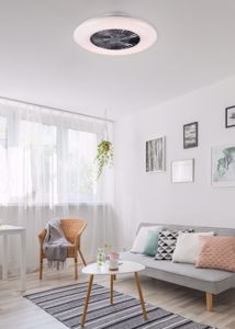 Ventilatore plafoniera da soffitto 75cm bianco per soggiorno con luce telecomando