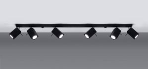 Binario nero led design con faretti spot 6 luci gu10 orientabili