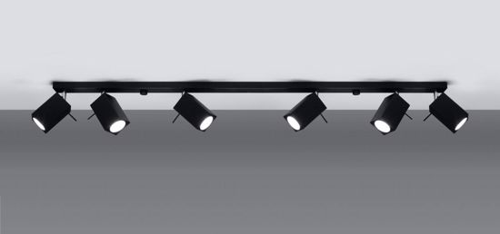 Binario nero led design con faretti spot 6 luci gu10 orientabili