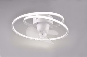 Ventilatore con luce led da soffitto bianco design moderno telecomando incluso