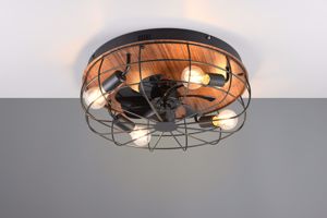 Ventilatore da soffitto vintage con luci nero per soggiorno